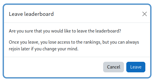 Screenshot of the opt-out confirmation dialogue